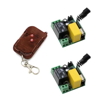 

Latest Wireless Remote Control Switch RF AC 220 V 10 A 1 Channel Transmitter and 2*Receivers Learning Code Simple Operation