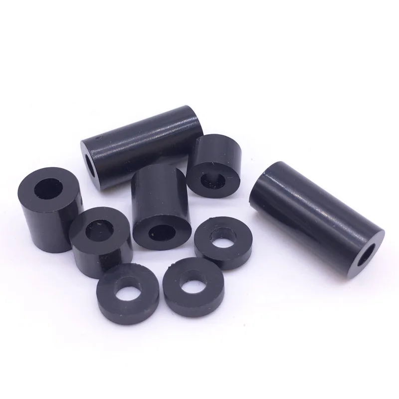 M3 ABS Washer Screws Sleeve Round Spacer Black No Threads Pack 1000in
