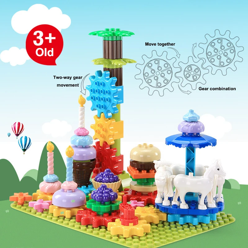 LEGOing Duplo Big Particles My Carousel Party Creator Building Blocks Educational Toys For Children Compatible LEGOing Technic