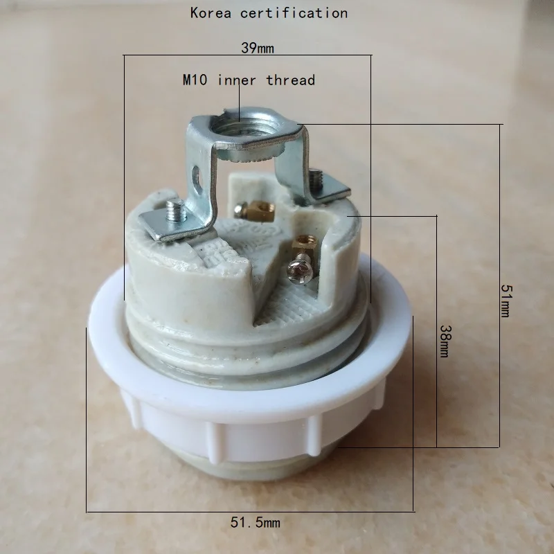 E27 KR/Сертификация CE полная резьба керамическая розетка держатель лампы с m10 кронштейн резистентностью к высокой температуре закручивающаяся крышка