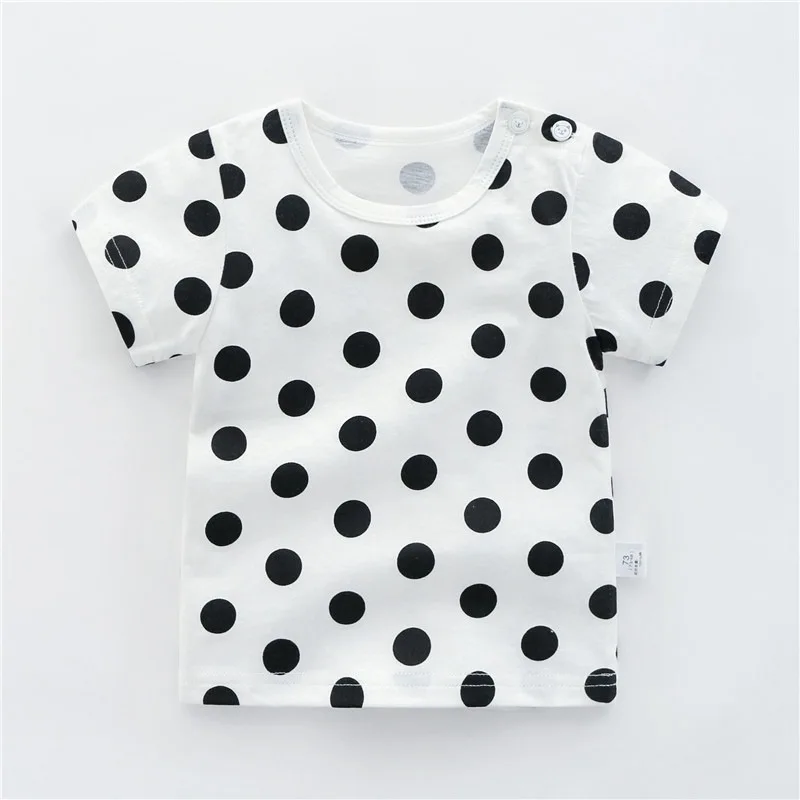CROAL chery/футболка для маленьких девочек и мальчиков хлопковые детские рубашки модная детская летняя одежда с круглым вырезом для девочек топы, от 73 до 110 см - Цвет: white
