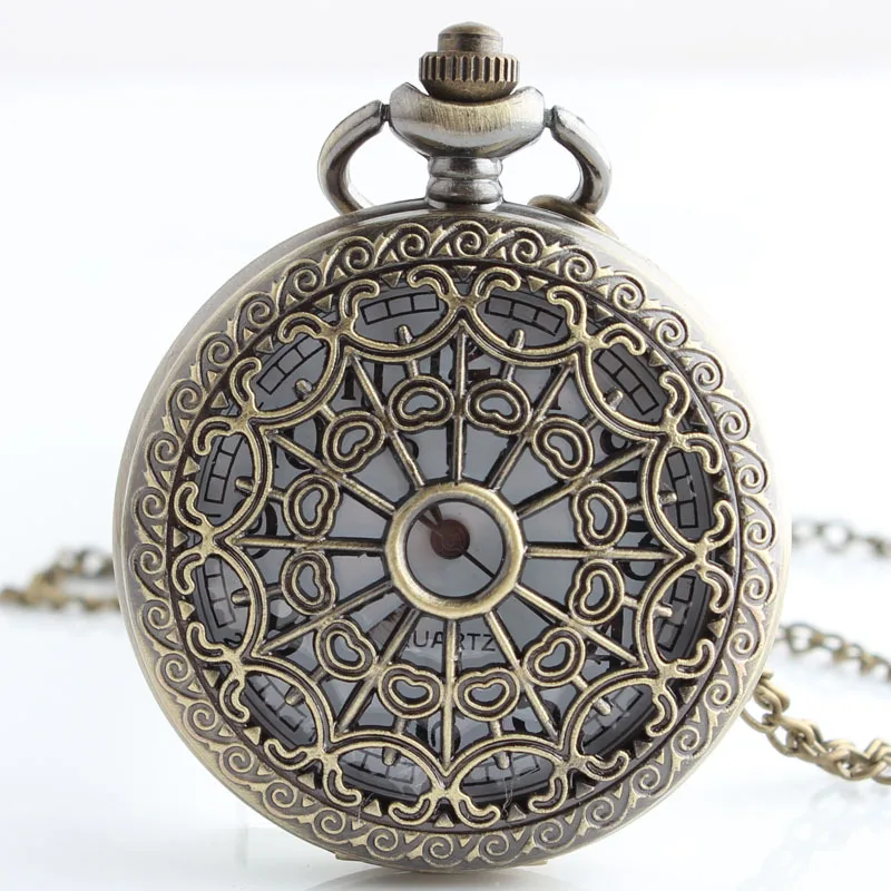 Hot Sell 100pcs/lot Vintage Bronze Pocket Watch Spider  Retro