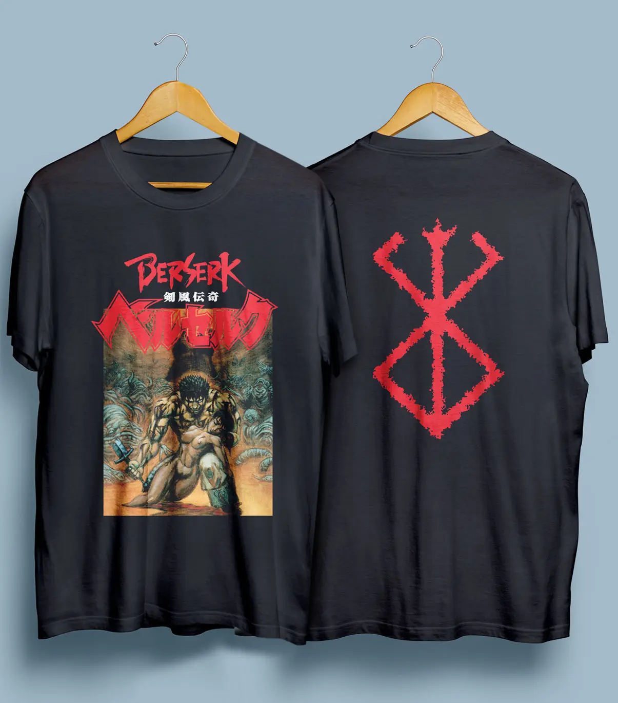 Berserk Japan Anime Manga Series T-Shirt Size S To 3XL Normal Short Sleeve Cotton T Shirts High Quality Custom Top Tee | Мужская одежда