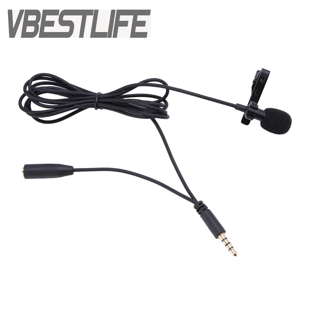

VBESTLIFE 3.5mm Jack Mini Wired Clip-on Lapel Hands Free Headset Microphone Mic For Mobile Phone Universal