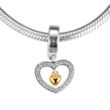 Подходит для браслетов Pandora Forever in my Heart Charms серебряные бусины 925 пробы