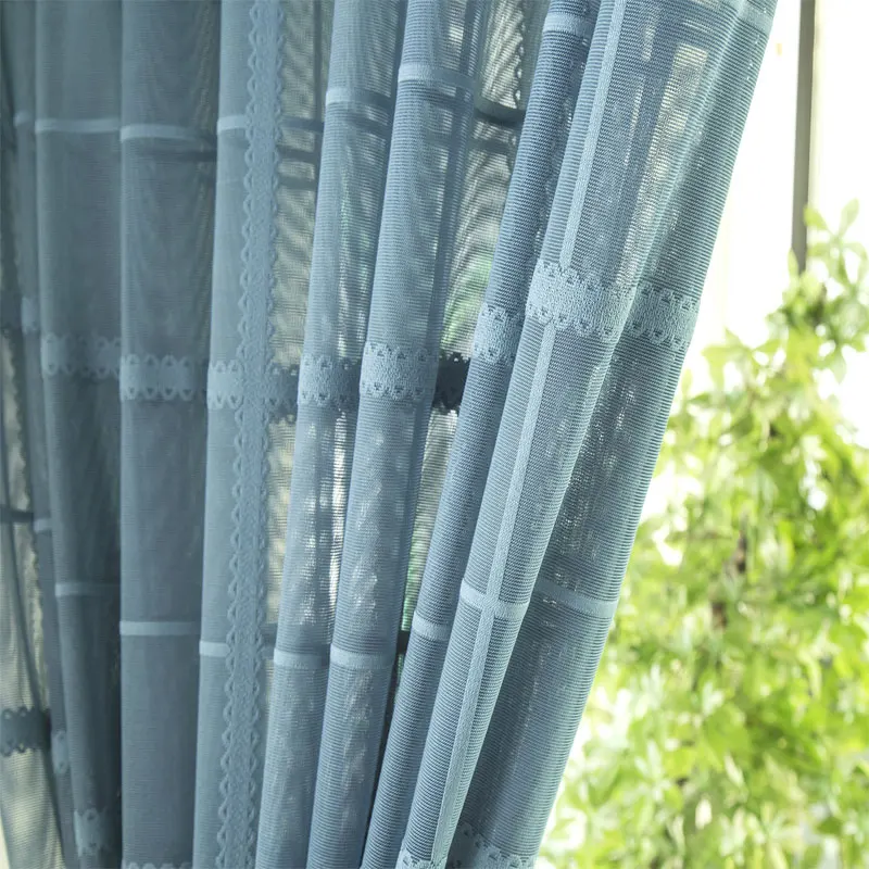 Гостиная кружева жаккардовые клетчатые Тюль Шторы европейские занавески из тюля для спальни гостиной балкон Тюль можно настроить