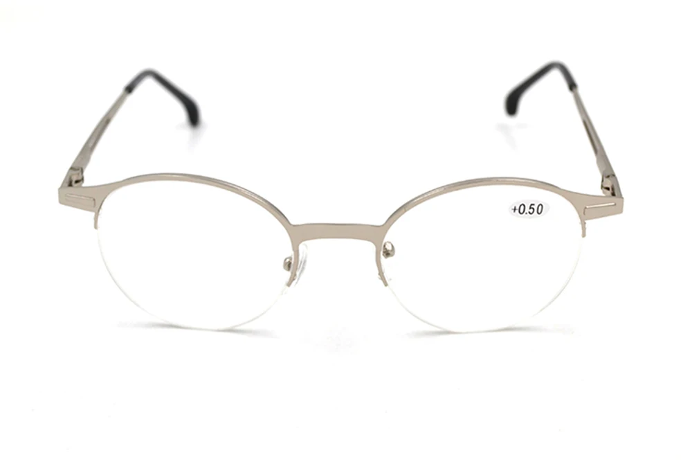 Унисекс очки для чтения для женщин и мужчин, кошачий глаз, очки, лупа, Gafas de lectura, очки для зрения, титановая полуоправа - Цвет оправы: Золотой
