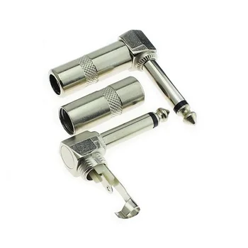 

10pcs 1/4" 6.35 mm Mono TS Audio Plug Male Tip Sleeve Wire Solder 6.5 Amplifier Microphone Plug 6.35 Guitar Sophomore Core Elbow