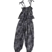 От 2 до 7 лет дети Обувь для девочек спинки Комбинезоны для девочек рукавов шнурок осенняя одежда свободные ретро печати наряды