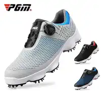 2019 New PGM Golf Shoes Men's Waterproof Breathable Antiskid Golf Shoes Male Rotating Shoelaces Sports Spiked Training Sneakers
