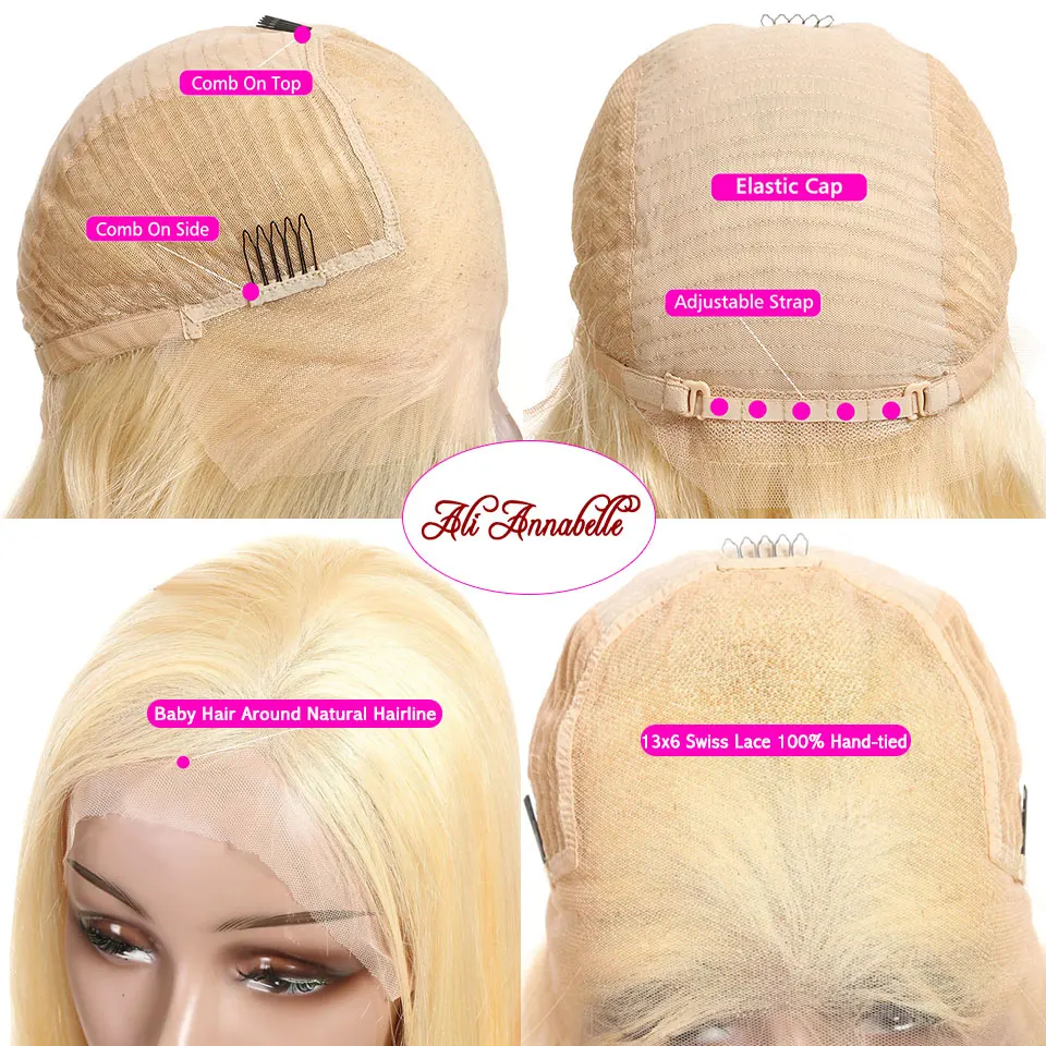 Парики из натуральных волос на кружевной основе, цвет блонд, перуанские прямые, предварительно сорванные, 613, парик из натуральных волос 13*6