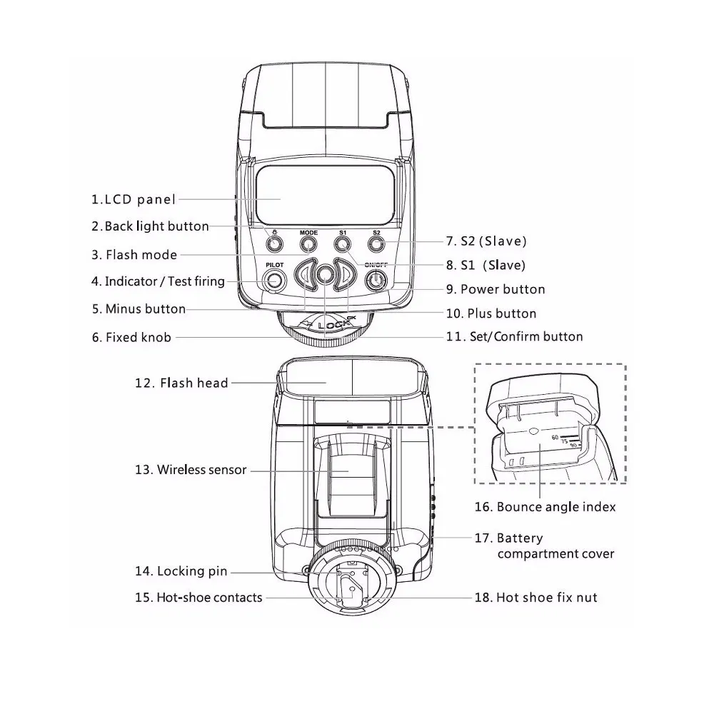 Viltrox JY-610N II GN27 мини-Камера Вспышка Speedlite i-ttl с ЖК-дисплей Nikon D3200/D3100/D3300/D5300/D7100 и т. д