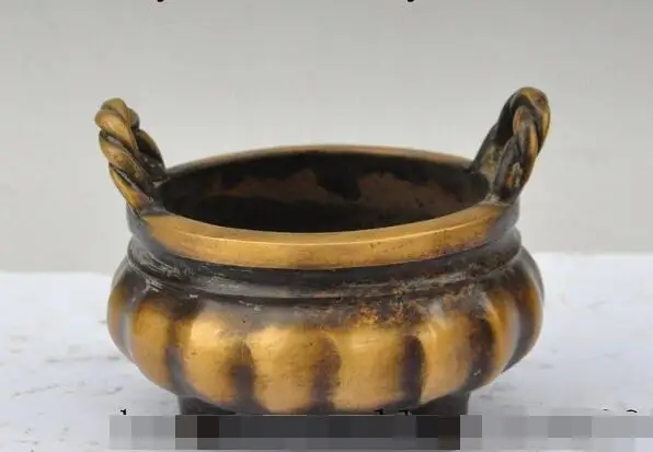 

S5417 5" marked old chinese tibet buddhism temple bronze statue Incense Burner Censer discount 30% (C0324)