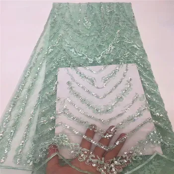 

Latest Nigerian 3D Lace Fabric Tulle Net Fabric 2019 High Quality African Lace Embroidery African laces with sequins ls65-1407