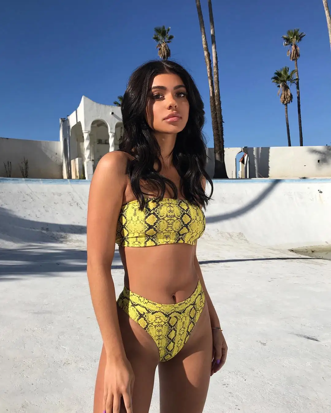 

bikini 2019 swimwear women yellow Snake printed biquini swimsuit sexy high waist bikini bathing suit women bikinis maillot de ba