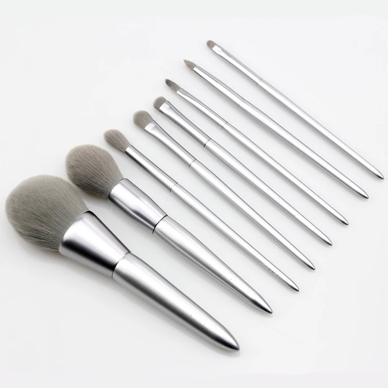 

Brand Brushes Pearl Silver Makeup brushes set Professional Beauty Make up brush Natural hair Foundation Powder Blushes