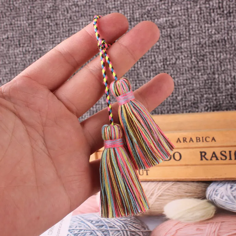 10PCS Pure Cotton Fringe Tassels 6cm keychains Tassels Gold