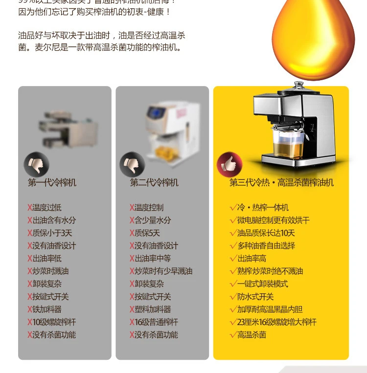 Интеллектуальное масло пресс ароматическое масло машина растительное масло для готовки можно выдавить кунжут Арахис для домашнего и коммерческого использования высокая нефтяная производительность