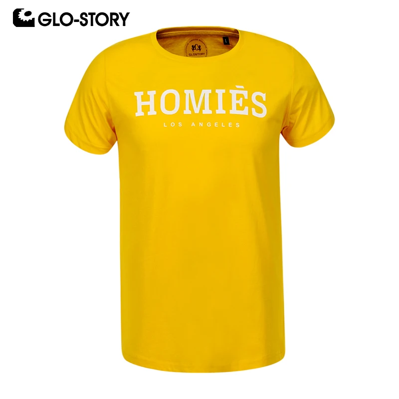 GLO STORY Men's 2019 New 100% Cotton Streetwear Style T shirt Casual ...