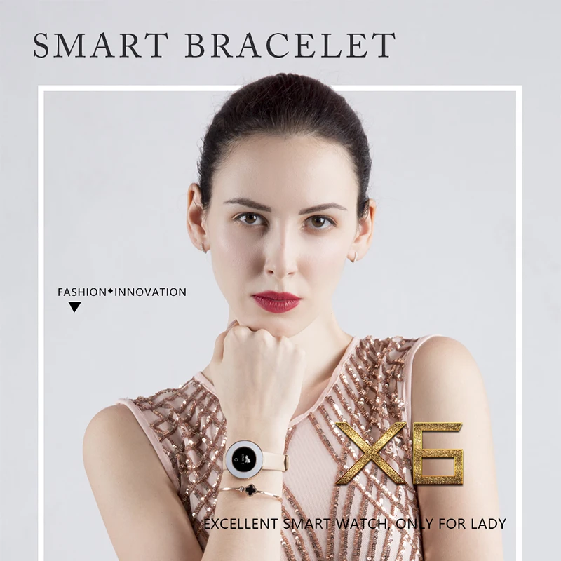 Смарт-браслет Microwear X6 для женщин, пульсометр, шагомер, IP68, водонепроницаемый смарт-браслет, 40, долгий режим ожидания, уведомления с Bluetooth