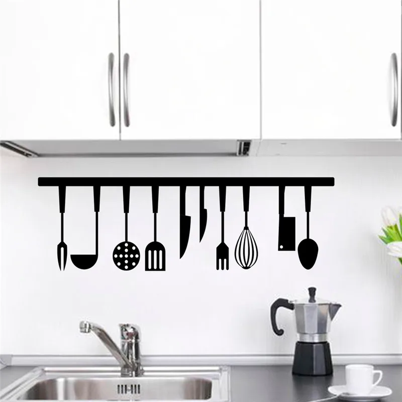 3d эффект кухонные инструменты ресторанные наклейки на стену Переводные картинки кухонный Декор домашний Декор DIY настенная роспись