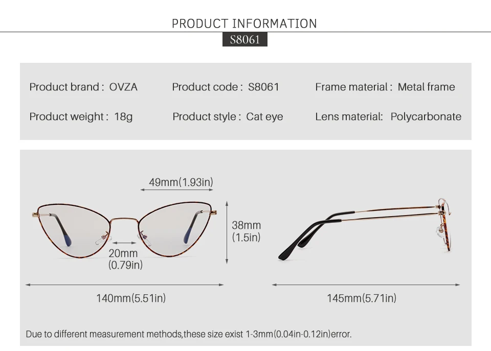 OVZA винтажная оправа для очков в стиле кошачьи глаза женский Изысканный тонкий оправа Ретро Металлические очки оправа женские узкие очки S8061