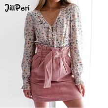 Jillperi Для женщин Кружева Высокая талия розовая юбка с поясом; прелестные модные туфли однотонные повседневного наряда короткие брюки для девочек осенние мини-юбка