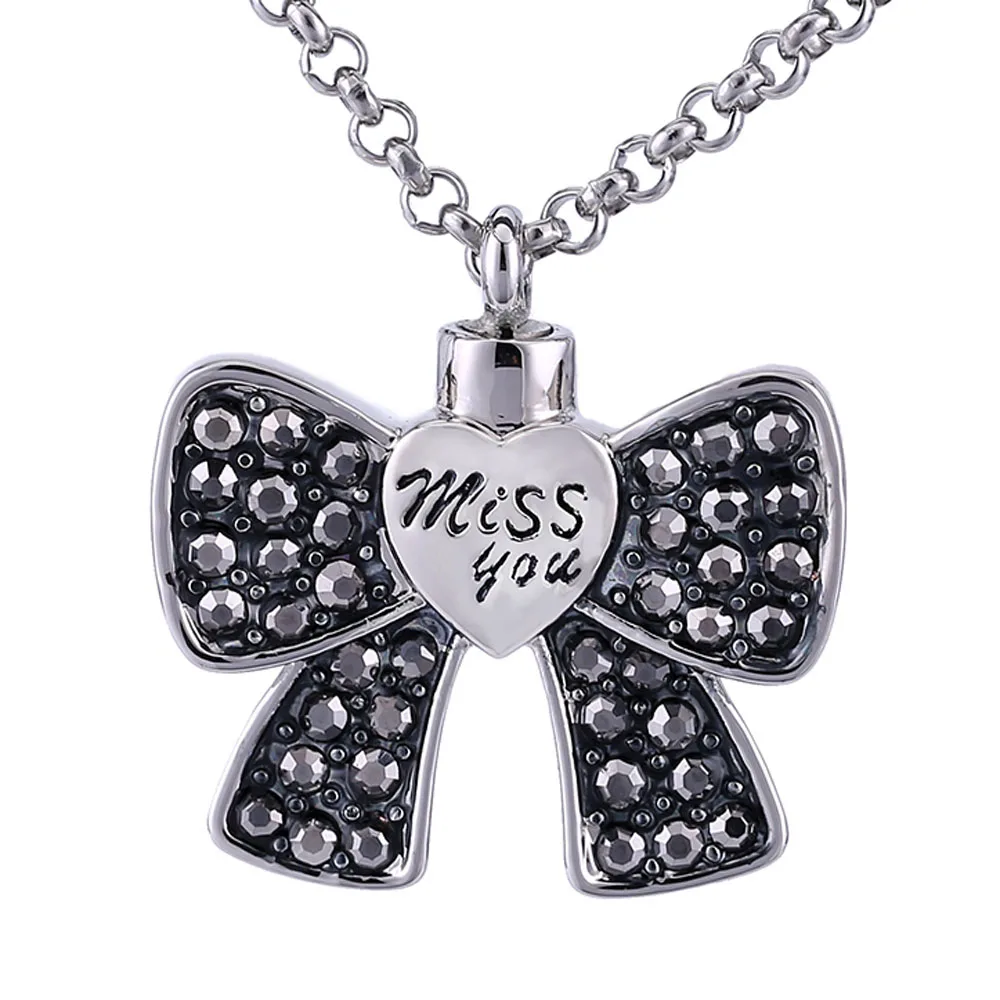 Buy "Miss you" funeral necklace cremation urn jewelry