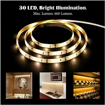 

1M LED Under Kitchen Cabinets Sensor LED Strip Under Bed Lamp For Closet Wardrobe Hallway Battery Power Backlight