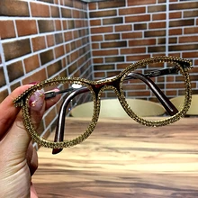 Gold rhinestone cat eye  Sunglasses for Women Brand Designer Shades Sun Glasses Men Vintage Metal Clear Eyewear UV400 Sunglass