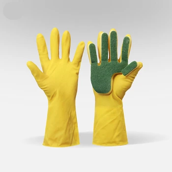 

Emulsion Thin Rag Gloves Chicken Wash Bowl Tableware Pot Housework Scouring Pad Wipe Desk Pool Clean Gloves Set Waterproof