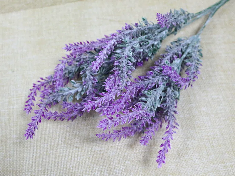 Flone 5 Branch Romantic Provence Lavender Artificial Flower Bouquet Simulation Plastic Flowers Wedding Home Party Decor Plants (18)