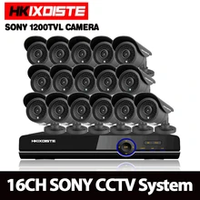 16CH 1080 P система видеонаблюдения Комплект 16CH AHD видеорегистратор+ ИК-30 м Открытый Пуля безопасности SONY 1200TVL камера HD системы комплект