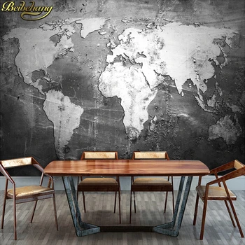 

beibehang papel de parede 3d Custom Mural Retro gray World Map Wallpaper Wall Covering Study Living Room wall papers home decor