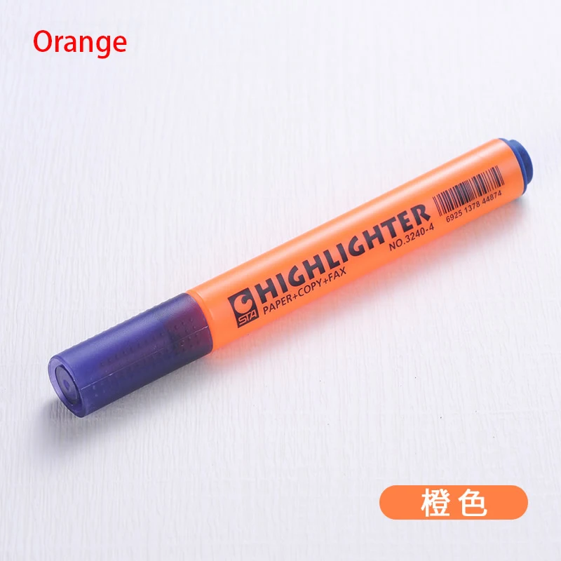 8 цветов 1 предмет Треугольники баррель маркеры на водной основе хайлайтер, маркер флуоресцентная ручка для Бумага факс рисунок «сделай сам» эскизный - Цвет: orange