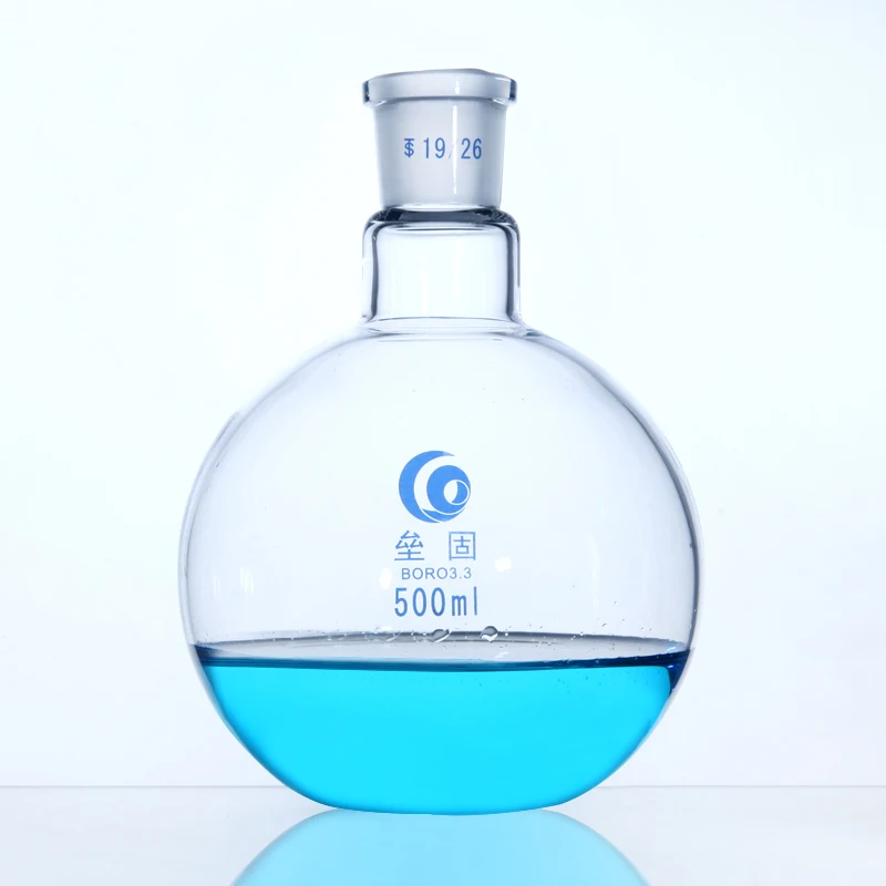 Single Port Glass flask flat bottom Thicken Borosilicate Glass high temperature resistance Standard flask laboratory