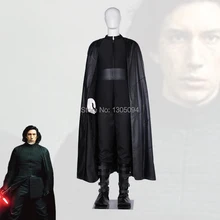 2017 Звездные войны 8 Последний джедай Косплэй Kylo Ren черный плащ