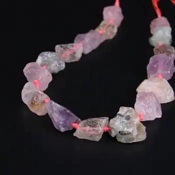 

15.5"/strand Mixed Crystal Amethysts,Rose Quartzs,Citrines,Prehnites Raw Rough Nugget Gravel Loose Beads For Jewelry Making