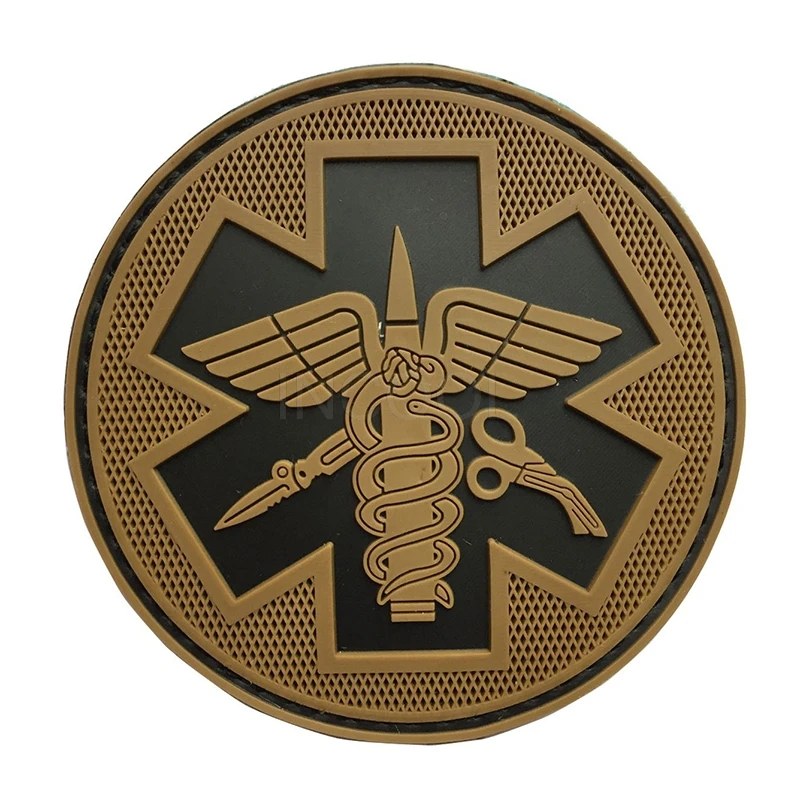 

3D Paramedic Mecial PVC Patch 3.15" Round Morale Patch Tactical Emblem Badges Medic Rescue Rubber Patches For Clothing Backpack