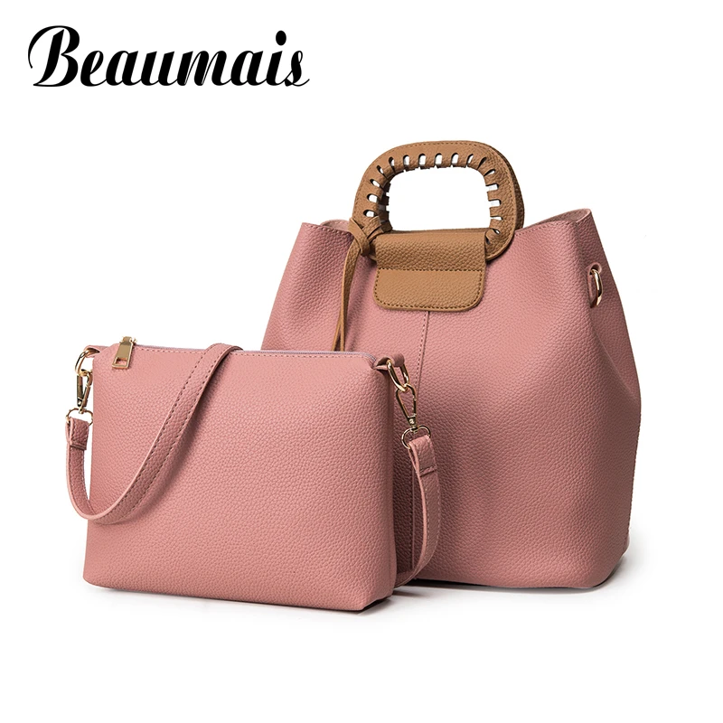 

Beaumais Pu Leather Women Messenger Bags Famous Brand High Quality Composite Bags Ribbons Woman Crossbody Leather Handbag DB5810