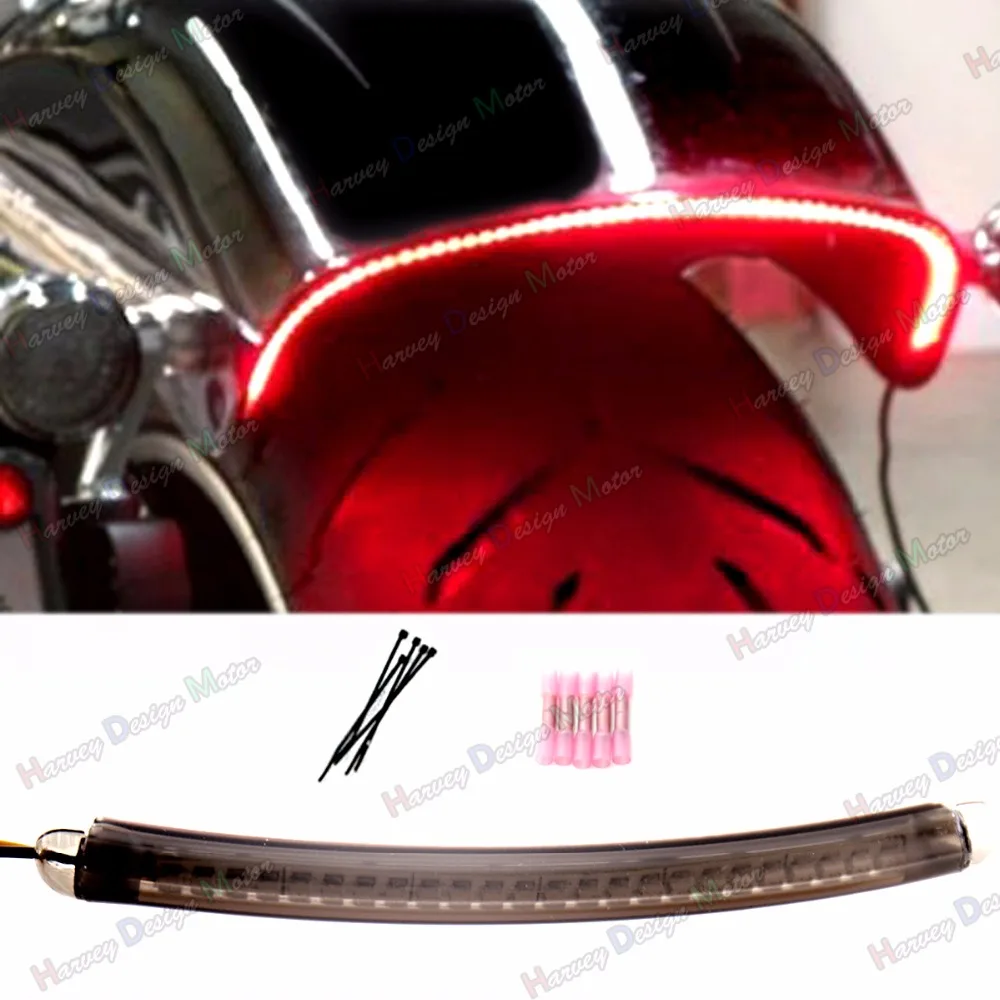 

1X LED Fender Running Brake Light W/Turn Signal Smoked Len Kits For Harley 2013-2018 Breakout FXSB CVO