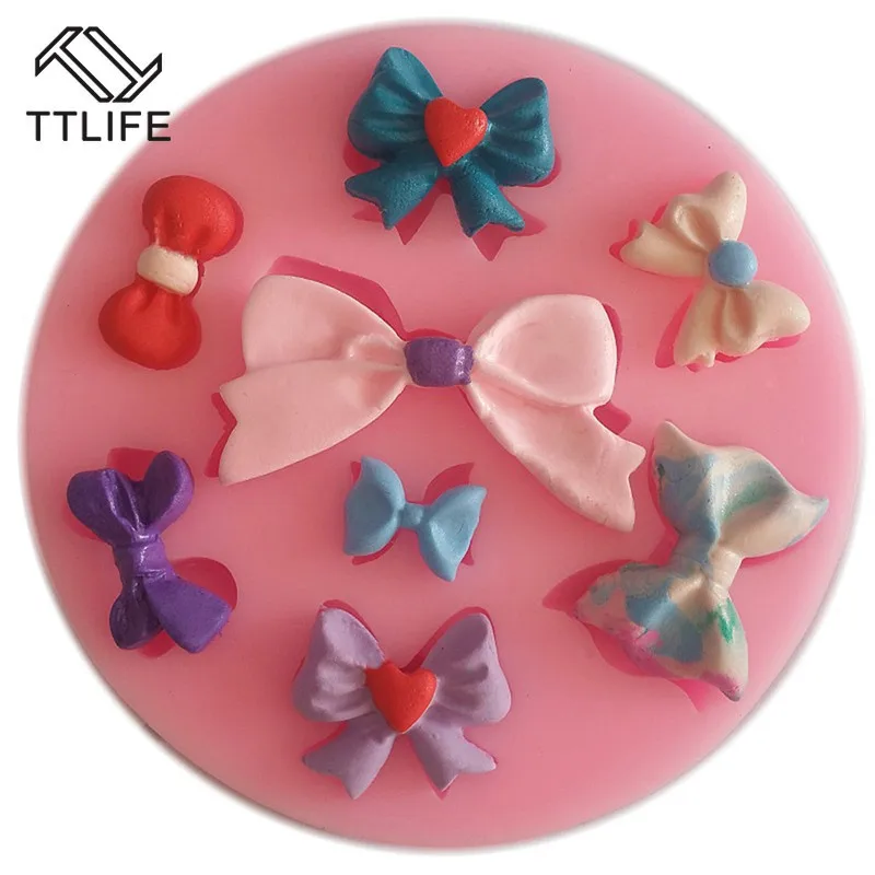 

TTLIFE Silicone Mold 3D Bow Cake Decorating Tools Fondant Mould Chocolate Gumpaste Molds Kitchen Accessories DIY Cake Tools