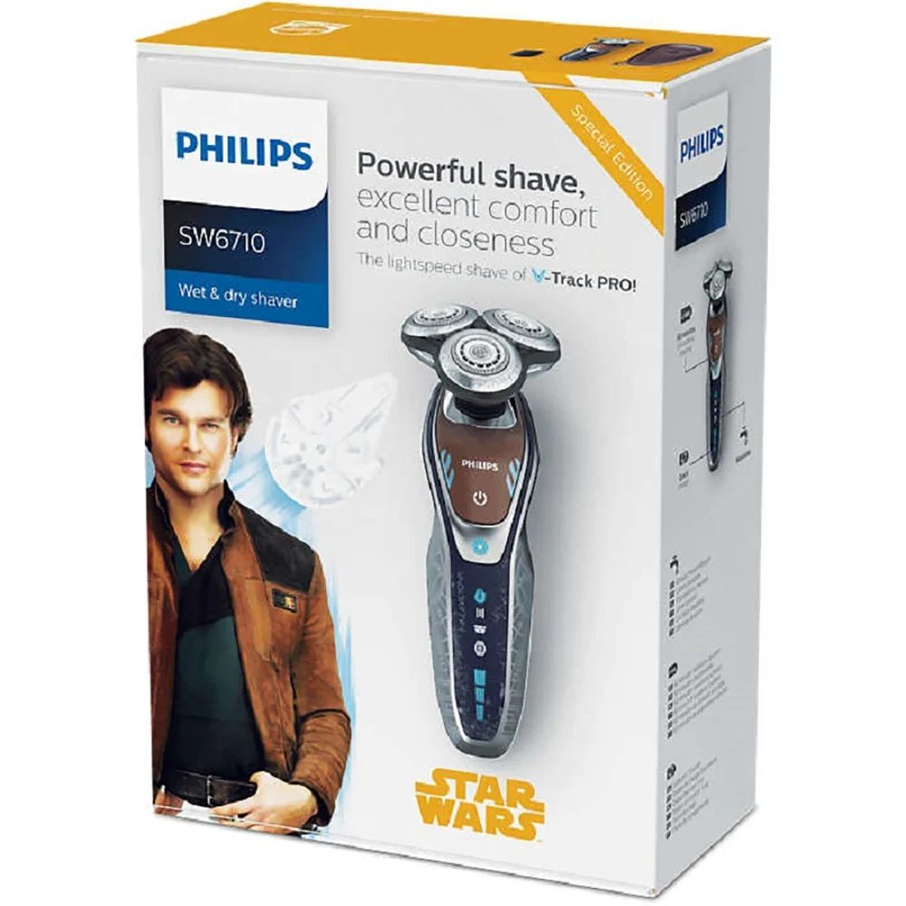 Электробритва Philips Star Wars special edition для сухой и влажной уборки с V-Track precision rotary PRO blade Turbo+ mode SW6710/15