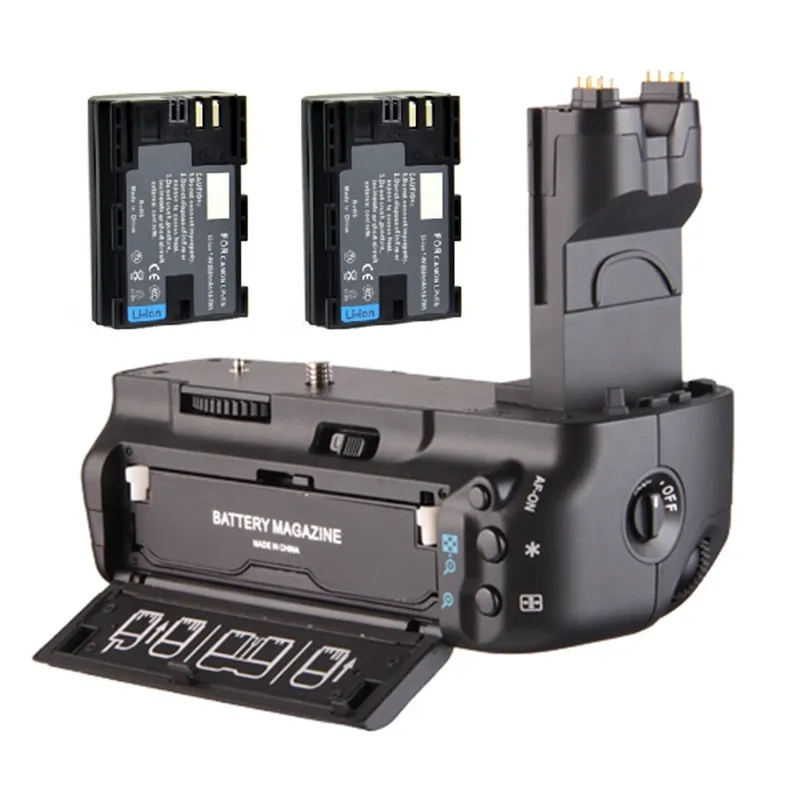

Multi-power Vertical Battery Grip Holder Pack + 2x LP-E6 LPE6 Li-ion Battery for Canon EOS 5D Mark II 5DII 5D2 Camera BG-E6 BGE6