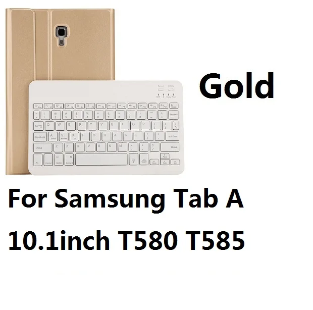 Bluetooth клавиатура чехол для Samsung Galaxy Tab A6 10,1 T580 10,5 T590 Tab S5E 10,5 T720 T725 Tab A 10,1 T510 - Цвет: For T580 Gold