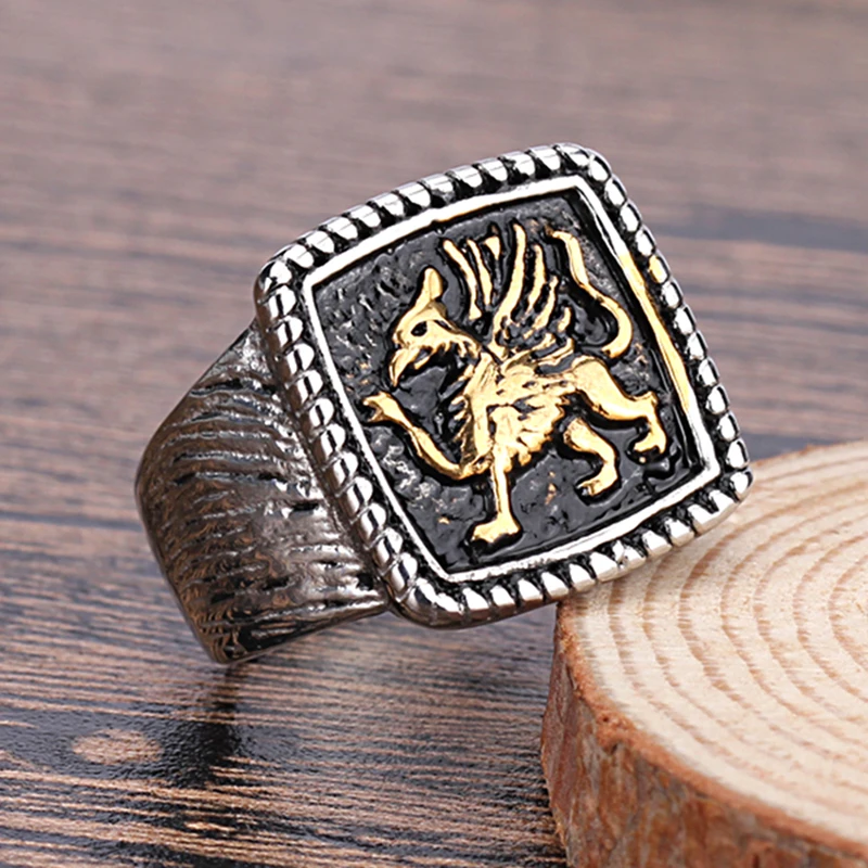 Templar Knight Cross Antiqued Ring Stainless Steel Two