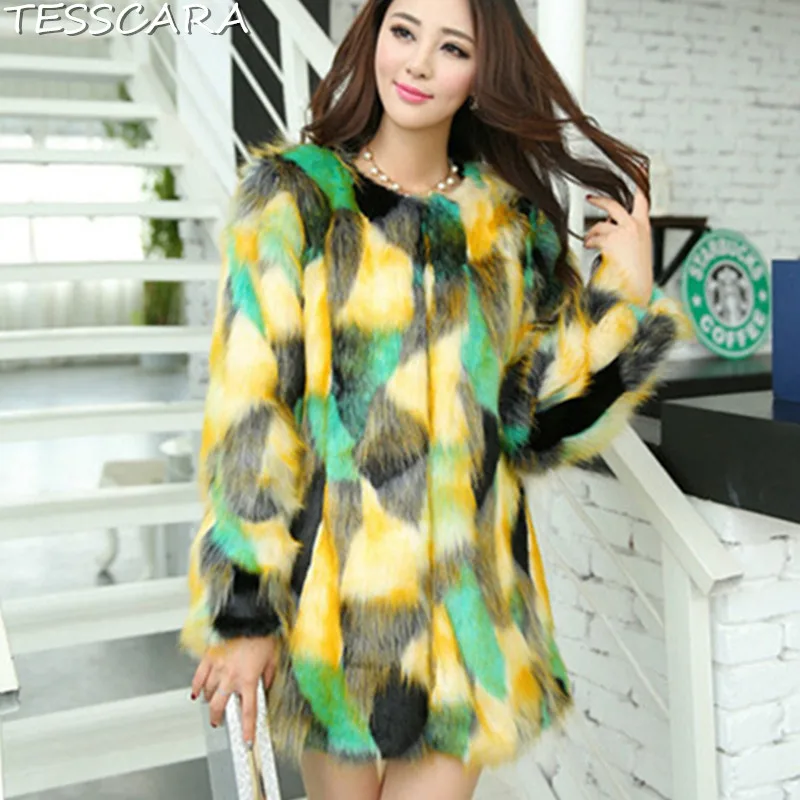 TESSCARA Women Autumn & Winter Fashion Faux Fur Basic