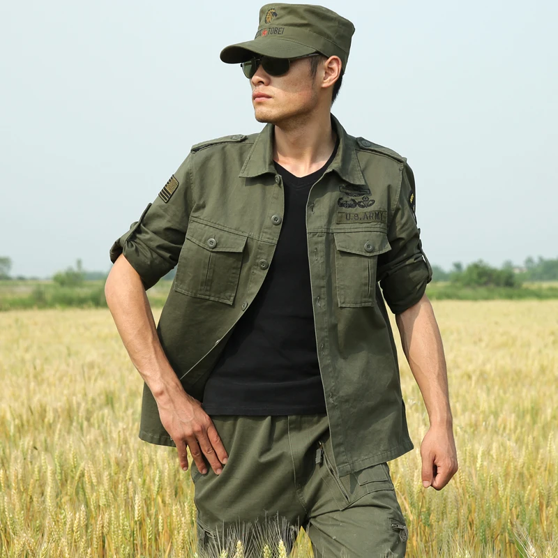 

Mens Tactical Shirts 101 Airborne Division Bombing Camping Hiking Hunting Jackets Army Military Commando Shirt Clothing