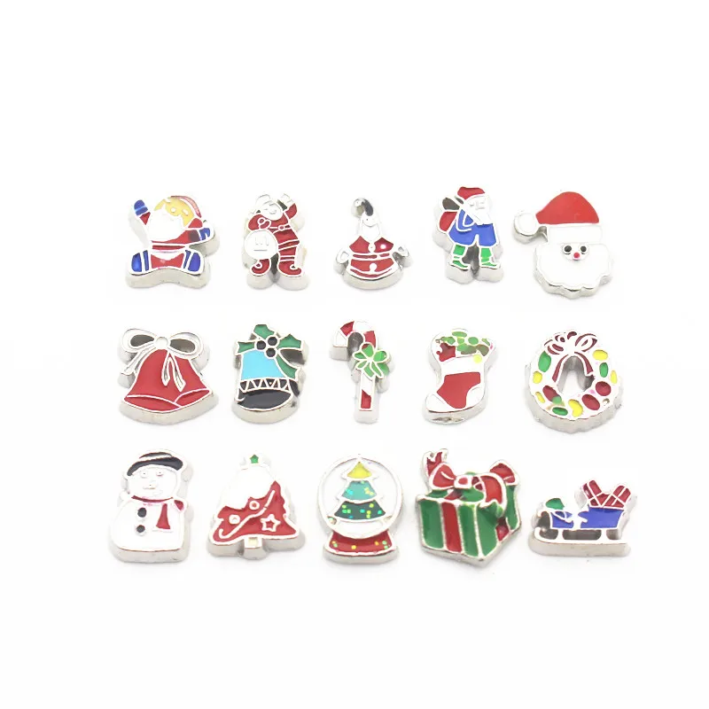 

Hot selling mix 10pcs/lot Christmas floating charms living glass memory lockets diy animal Accessory charms jewelry