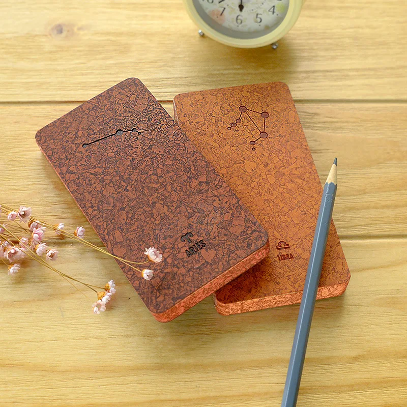 

12 Constellation Notebook Bare Back Leather Notebooks Diary Stationery School Office Supplies Accessories Note Pads for Students